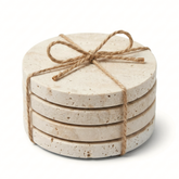 Travertine coaster round