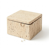 Travertine Box for Accessories - Square - 12 x 12 cm