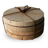 Travertine coaster round