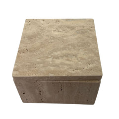 Travertin-Box für Accessoires - Quadratisch - 12 x 12 cm