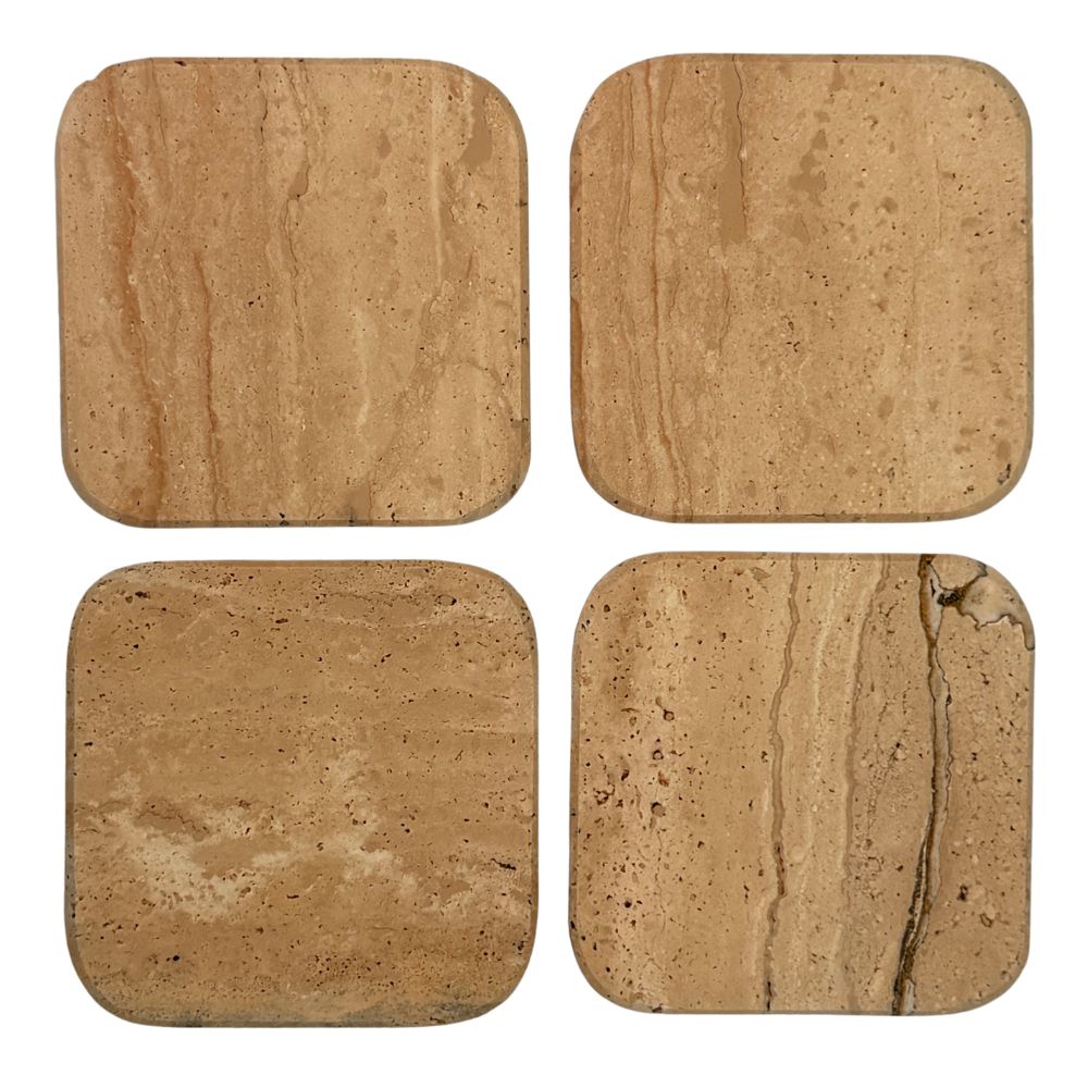 Travertine coaster organic