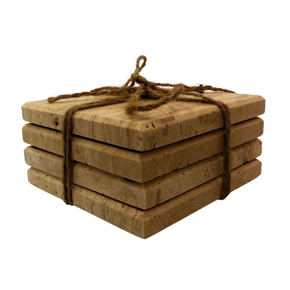 Travertine coaster square