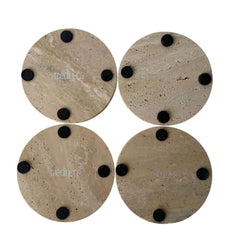 Travertine coaster round