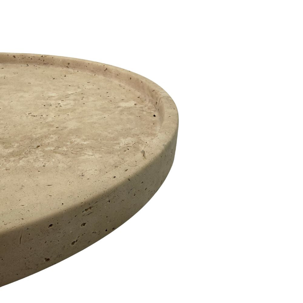 Travertine Tray with edge - Round - Ø30 cm