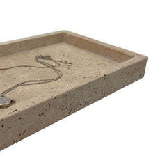 Travertine Tray with edge - Rectangle - 30 x 15 cm
