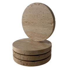 Travertine coaster round