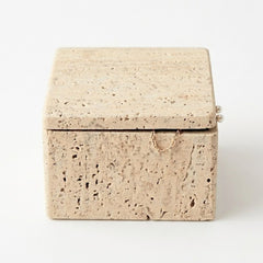 Travertine Box for Accessories - Square - 12 x 12 cm