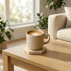 Travertine coaster hexagon