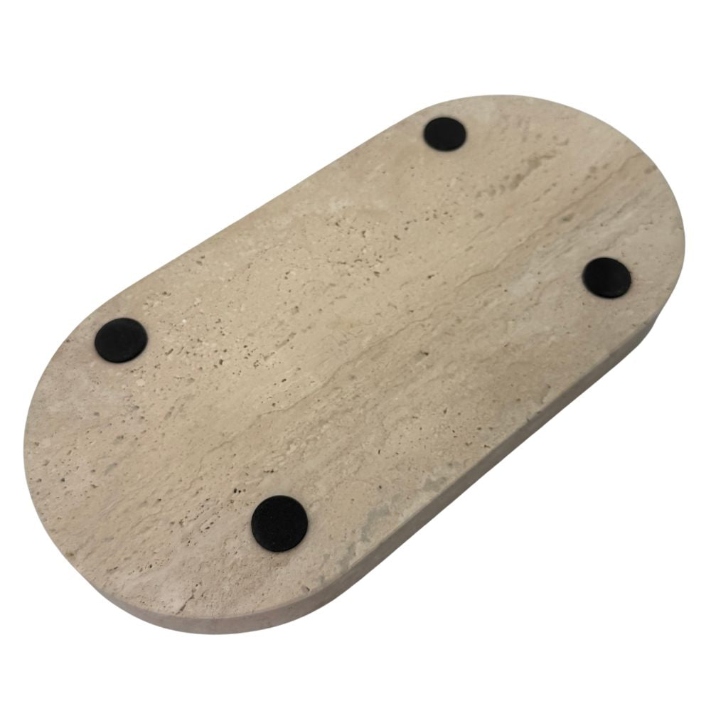 Travertine Tray with edge - Oval - 30 x 15 cm