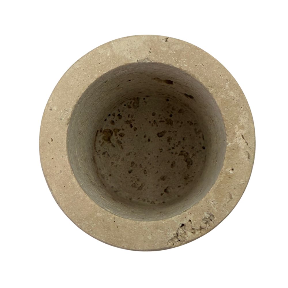 Travertine candle holder - Ø6 cm