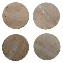 Travertine coaster round
