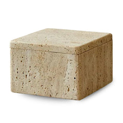 Travertin-Box für Accessoires - Quadratisch - 12 x 12 cm