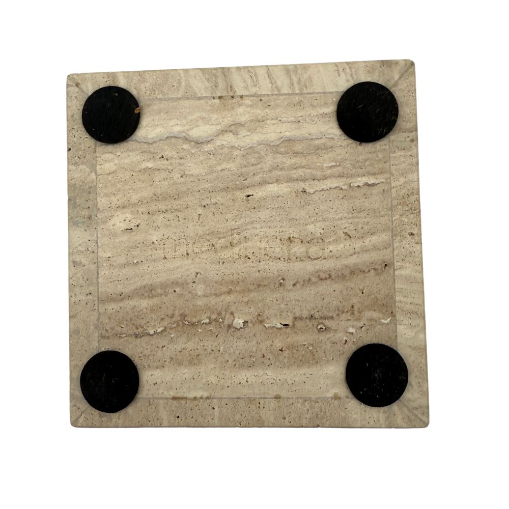 Travertin-Box für Accessoires - Quadratisch - 12 x 12 cm