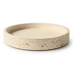 Travertine Tray with edge - Round - Ø30 cm