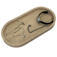 Travertine Tray with edge - Oval - 30 x 15 cm