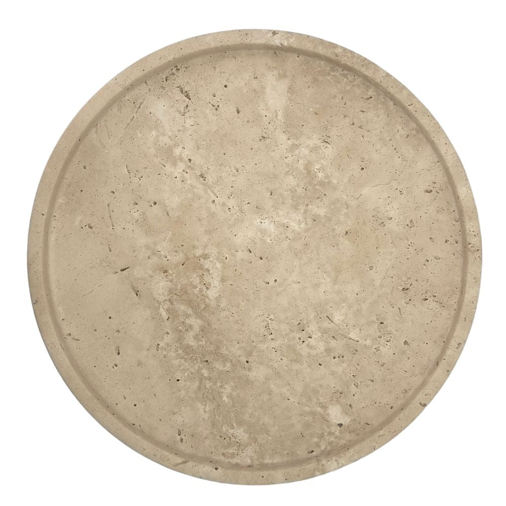 Travertine Tray with edge - Round - Ø30 cm